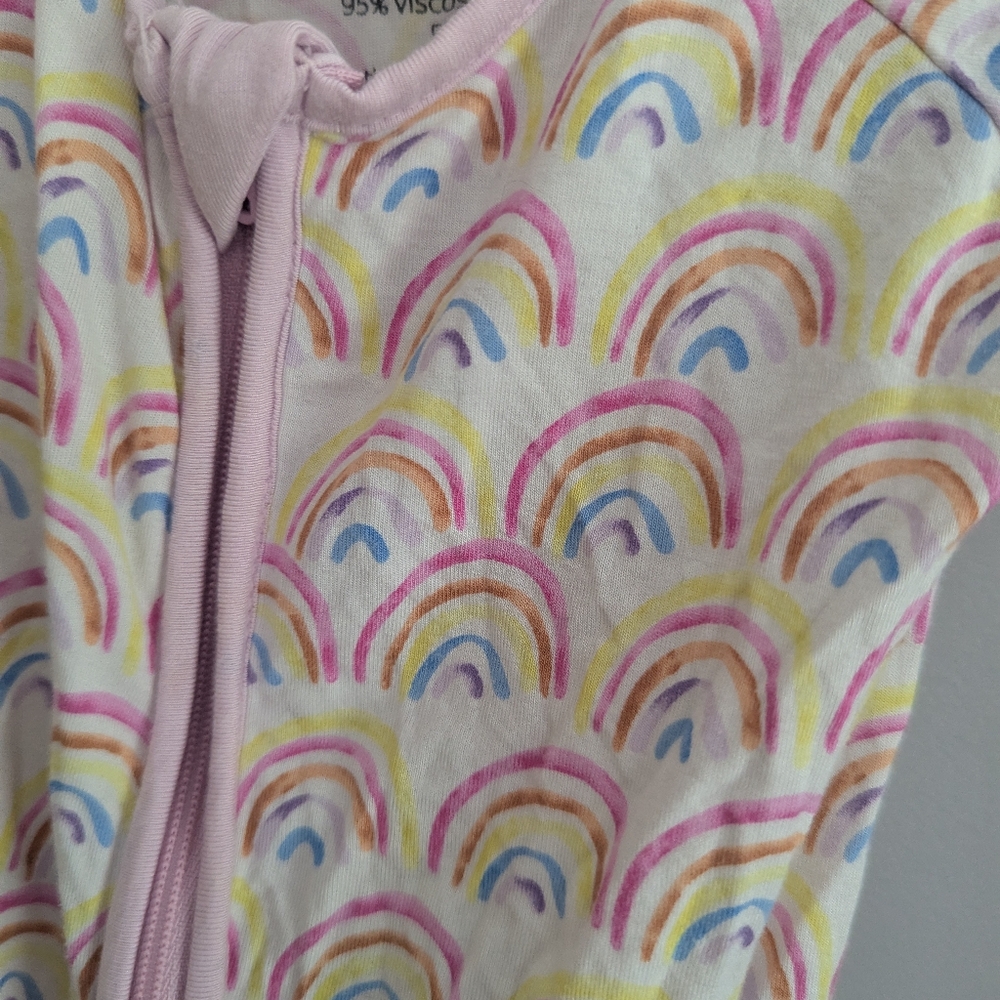 Little Sleepies Pink Rainbow Print Pajama Set - Picture 3 of 5